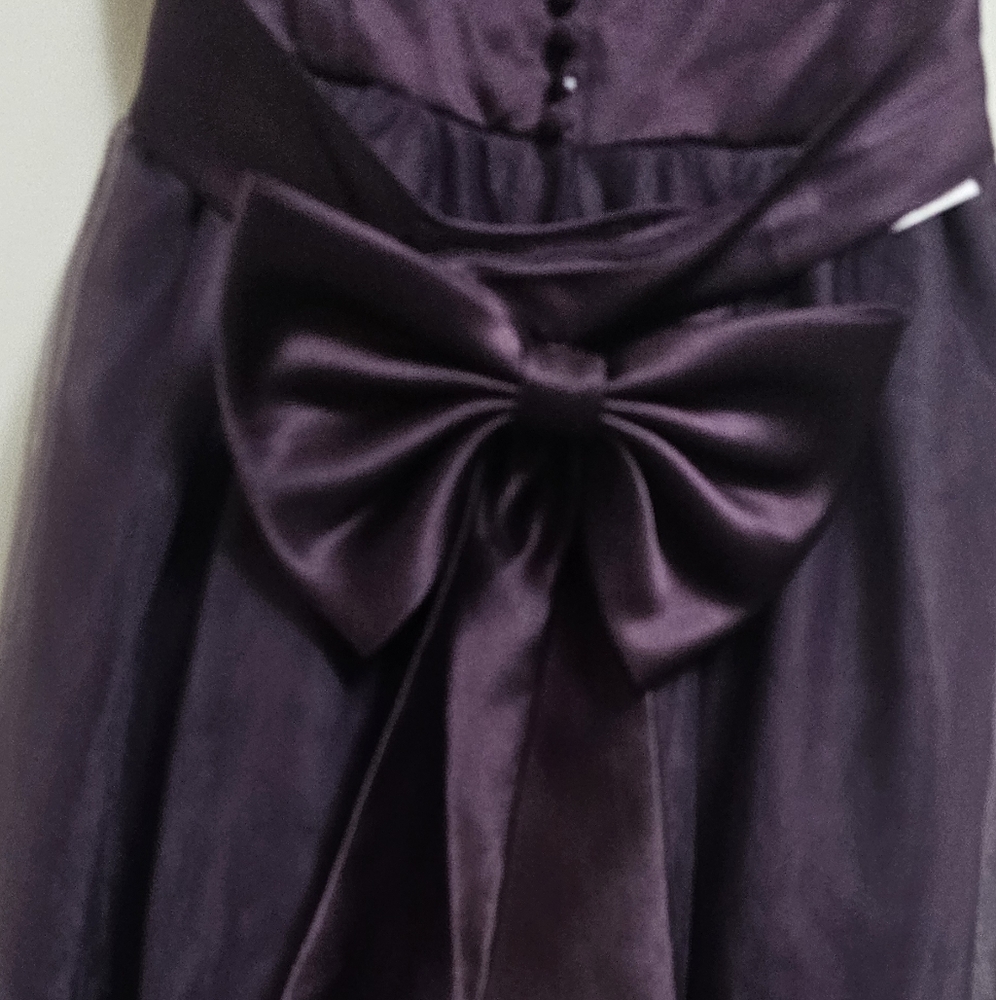 Davids Bridal New Plum Flowet Girl Dress Style #S1038 - Picture 4 of 6